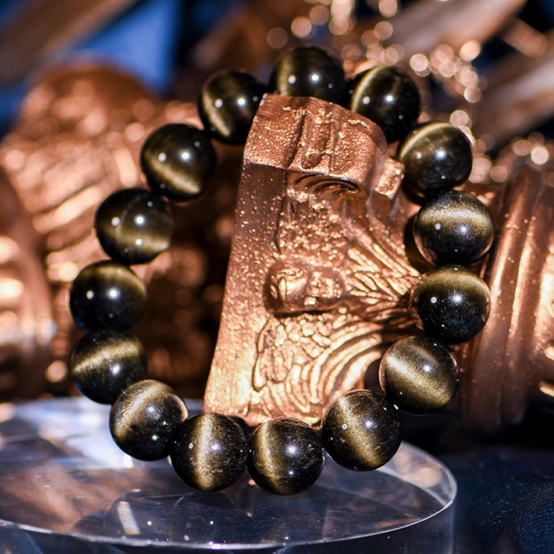 Gold Sheen Obsidian Bracelet